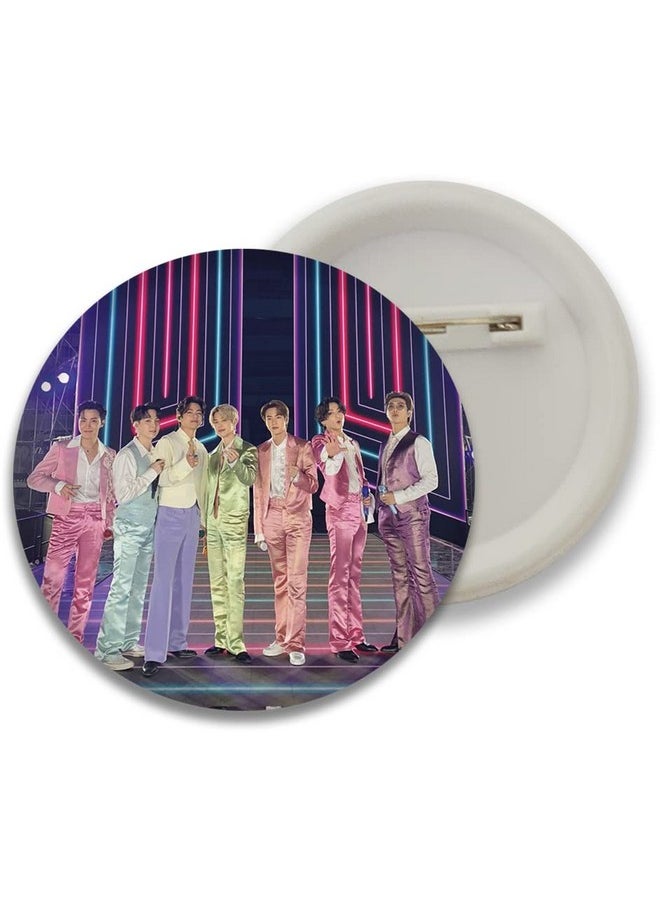 D2c D2C Plastic Premium BTS Round Pin Button Badge - Perfect for Boys, Girls, Men & Women | Trendy KPOP Batches for Bags, Backpacks | Ideal Birthday Gift | Size 58mm Multicolor (0+Years) Pack of 5 D4  - Image 3