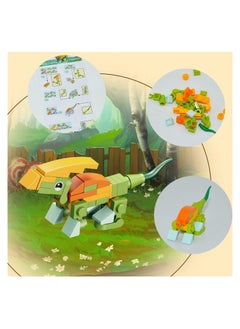 بيوينتي Dinosaur Building Block Set - 12 Mini Building Blocks, 12-in-1 STEM Toys for Kids, Perfect for Classroom Prizes, Party Favors, Birthdays, and Carnival Rewards, Easy to Assemble.  - Image 2