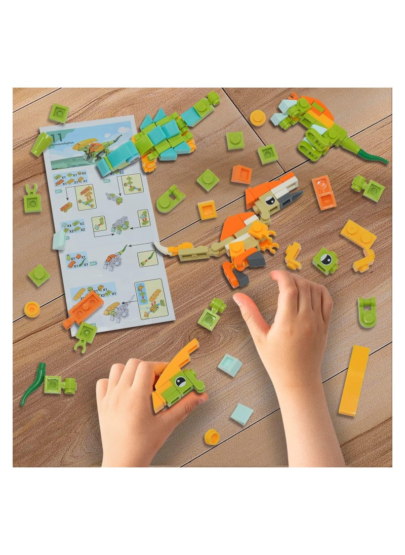 بيوينتي - Dinosaur Building Block Set - 12 Mini Building Blocks, 12-in-1 STEM Toys for Kids, Perfect for Classroom Prizes, Party Favors, Birthdays, and Carnival Rewards, Easy to Assemble. - Image 1