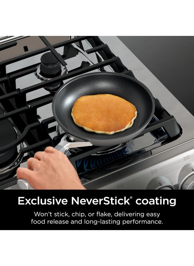 Ninja Ninja CW60020 NeverStick Comfort Grip 8" Fry Pan, Nonstick, Durable, Scratch Resistant, Dishwasher Safe, Oven Safe to 400°F, Silicone Handles, Grey  - Image 4
