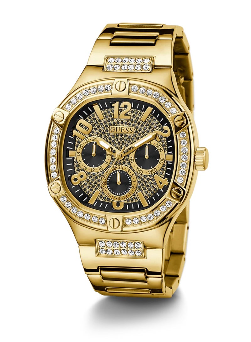 GUESS Men's Duke Quartz Black Dial Gold Stainless Steel Band Material GW0576G2 - 46mm - Image 5