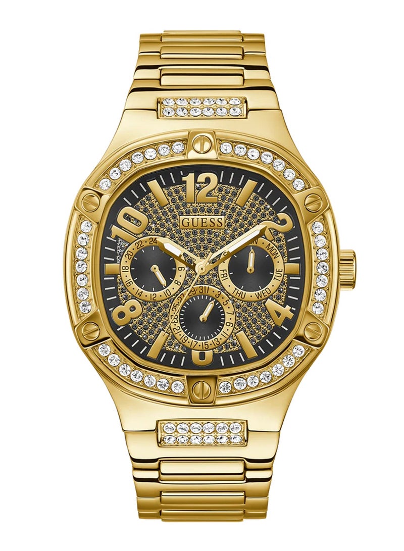 GUESS Men's Duke Quartz Black Dial Gold Stainless Steel Band Material GW0576G2 - 46mm - Image 1
