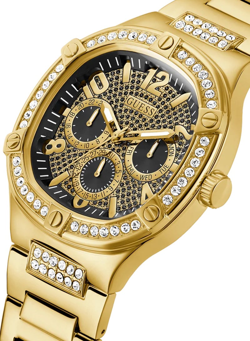 GUESS Men's Duke Quartz Black Dial Gold Stainless Steel Band Material GW0576G2 - 46mm - Image 2