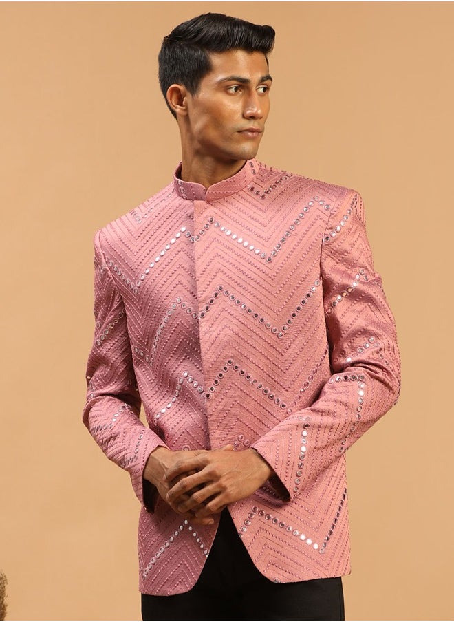 PRASHA - Men's Onion Pink Viscose Jodhpuri - Image 1