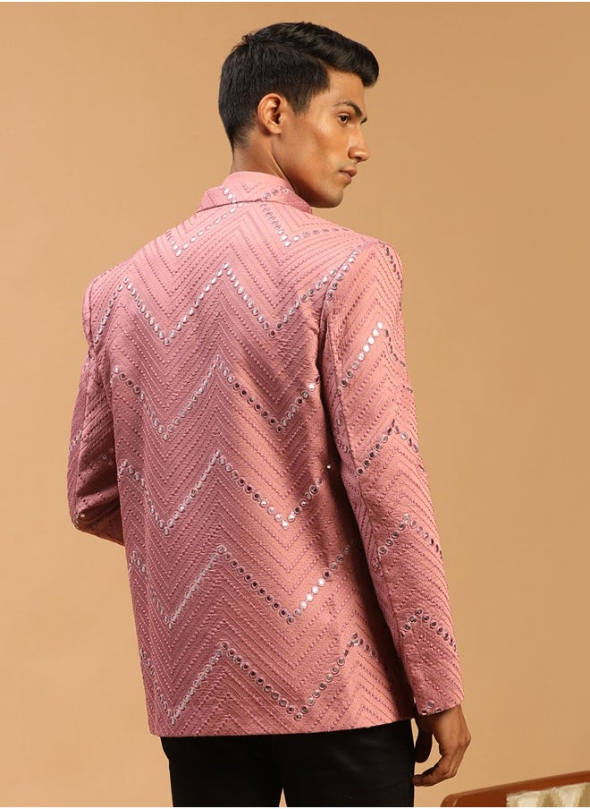 PRASHA - Men's Onion Pink Viscose Jodhpuri - Image 1