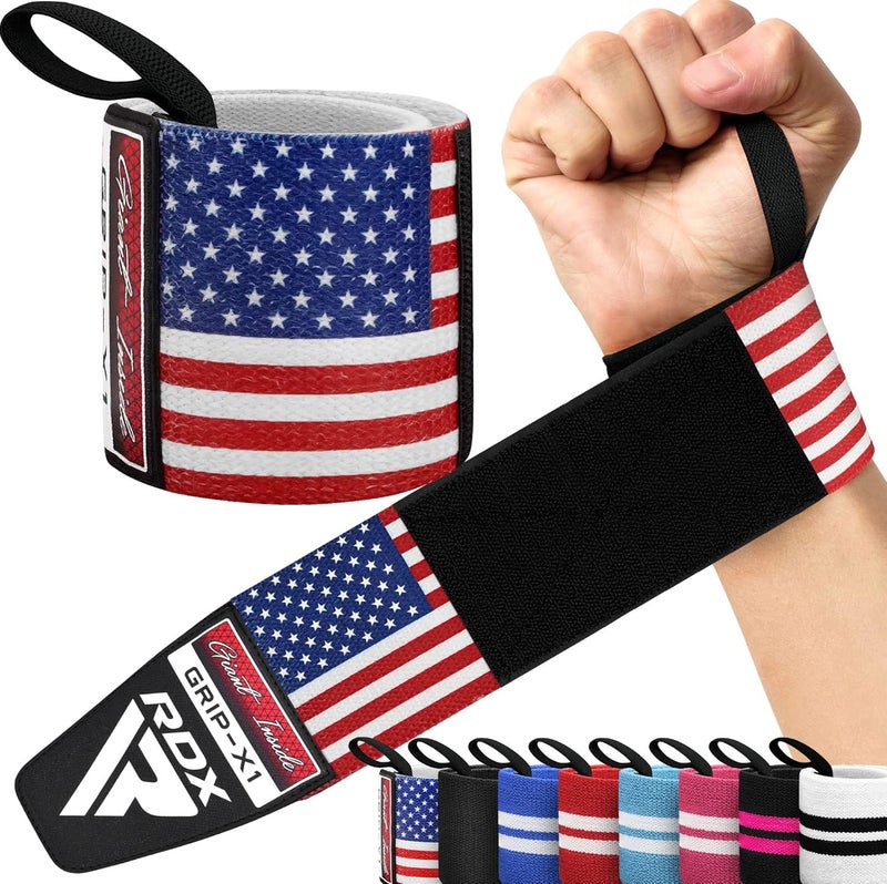 Rdx Wrist Wraps for Weightlifting (Pair), IPL USPA Approved, Elasticated 18” Cotton Straps Support with Thumb Loop, Gym Wrap for Weight Lifting Powerlifting Competition Strength Training Bodybuilding - Image 1
