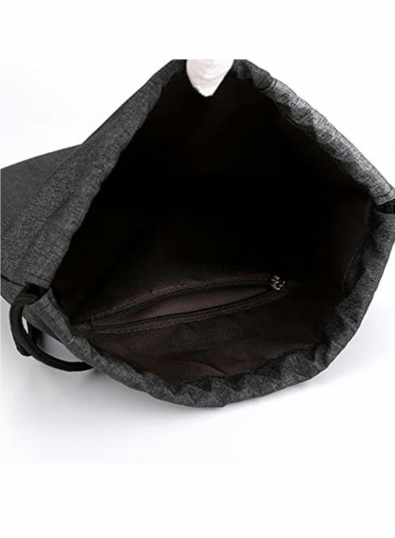 KASTWAVE Drawstring Sackpack Bag, Waterproof Oxford Cloth Backpack Gymsack with Pocket Gym Sports Bag and Earphone Hole Outdoor Exercise Running Swimming Unisex - Image 4