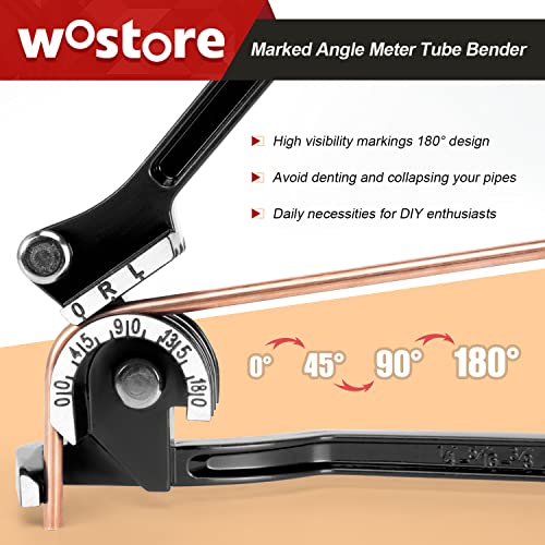 Wostore 180 Degree Tubing Bender for 1/4 5/16 and 3/8Inch Copper Aluminum Thin Stainless Steel Black - Image 4