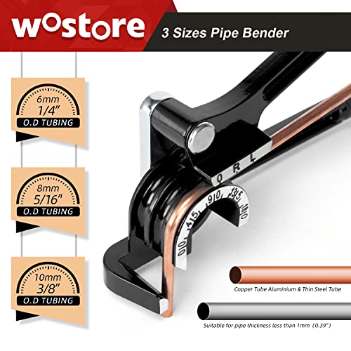Wostore 180 Degree Tubing Bender for 1/4 5/16 and 3/8Inch Copper Aluminum Thin Stainless Steel Black - Image 2