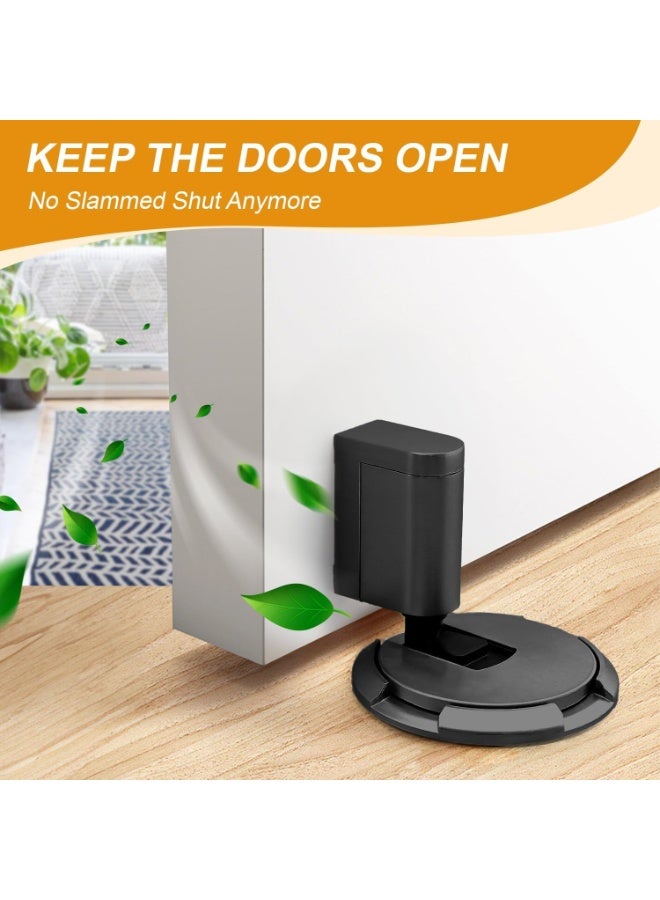 BIGTHREE Door Stopper, Silent Windproof, Adjustable Height Black, Mechanical Floor for Home Office Stop Door Slamming (BLACK) - Image 3