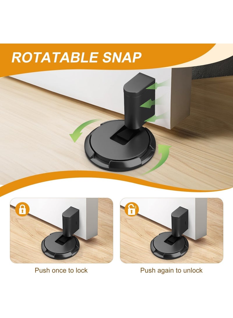 BIGTHREE Door Stopper, Silent Windproof, Adjustable Height Black, Mechanical Floor for Home Office Stop Door Slamming (BLACK) - Image 5