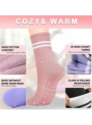 3 Pairs Yoga Socks For Women，Non Slip Socks Pilates Socks For Yoga,Pilates， Ballet, Dance, Workout - view 2