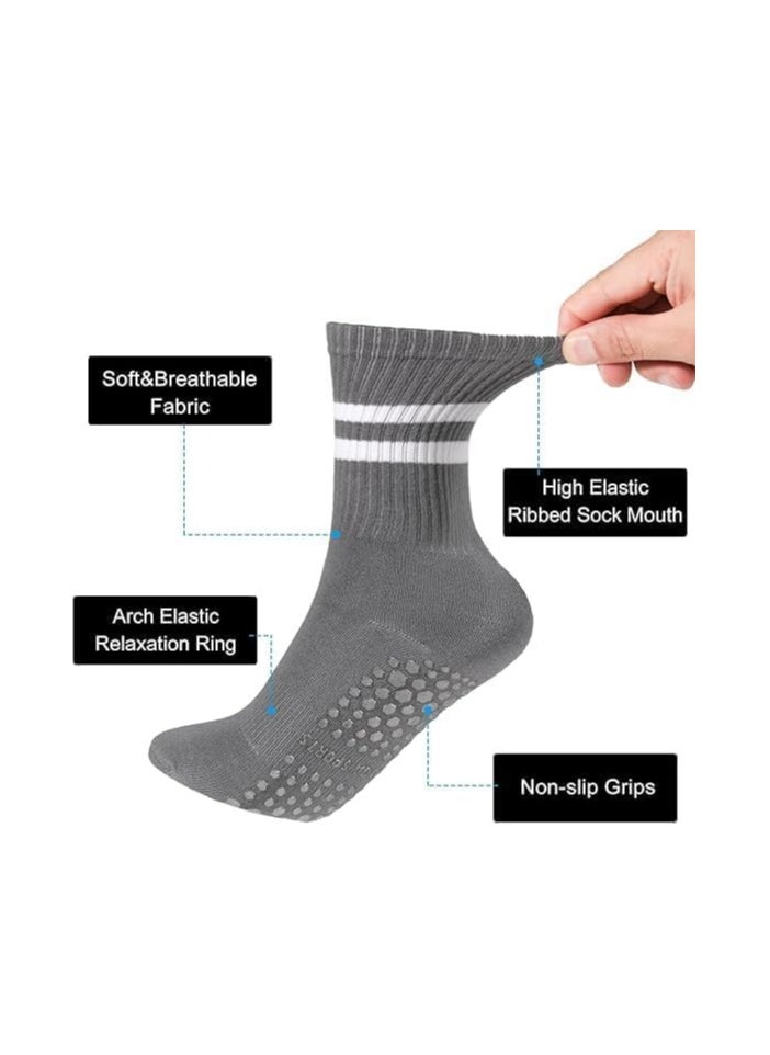 DELGREEN - 3 Pairs Yoga Socks For Women，Non Slip Socks Pilates Socks For Yoga,Pilates， Ballet, Dance, Workout - Image 1