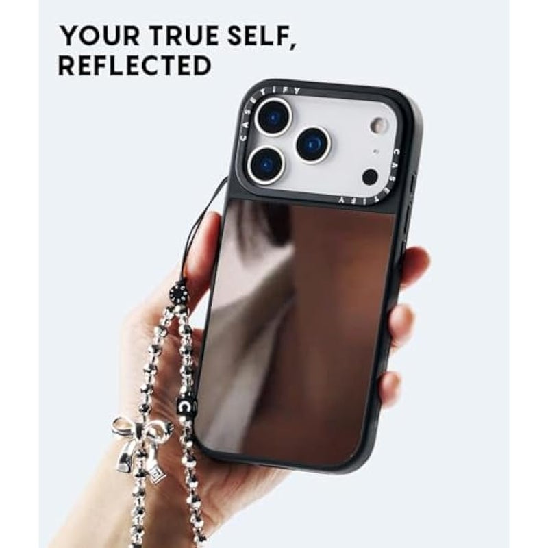Casetify Mirror iPhone 17 Pro Max Case 【Reflective/Slim Fit/Compatible with Magsafe】 - Silver On Black - Image 3