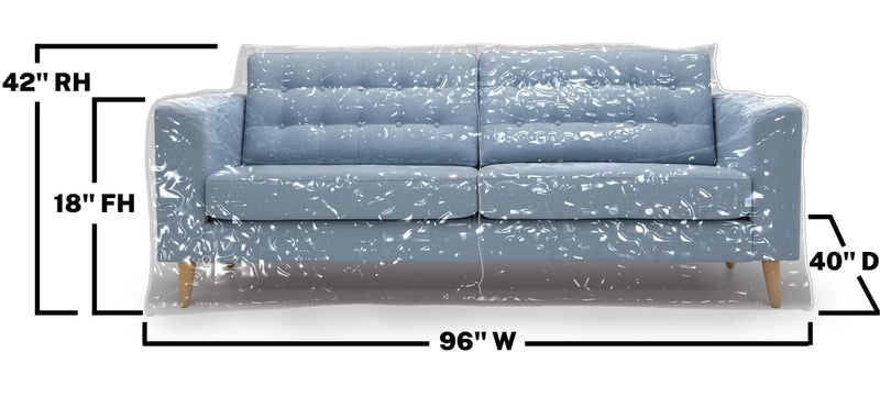 MEMINIM Plastic Couch Cover for Pets | Cat Scratching Protector Clawing Deterrent | Heavy Duty Water Resistant Thick Clear Vinyl | Sofa Slipover for Moving and Long Term Storage - Image 2