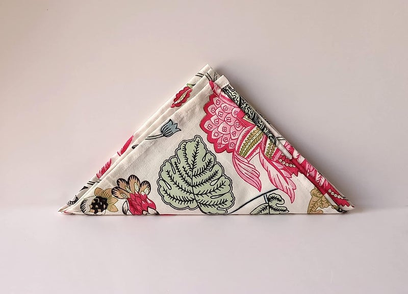 GURU JEE Table Napkin Cotton  Printed Cotton Cloth Napkins Floral Set of 6  100 Cotton Dinner Napkins 18x18 Inch  Washable Soft Cotton Napkin for Everyday Use  Multi_Pink - Image 3