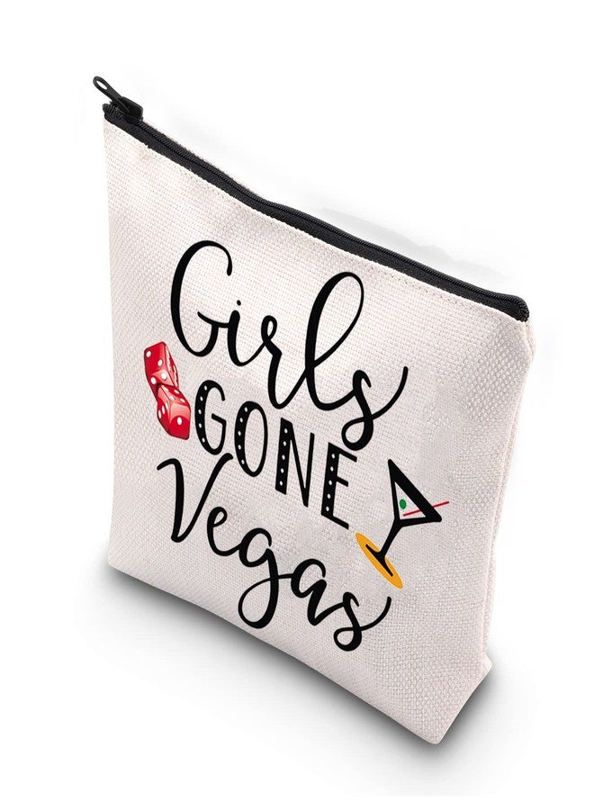 حقائب مكياج بسحاب من WCGXKO، مثالية لرحلة الفتيات إلى لاس فيغاس، وعطلة عيد ميلاد، وحقائب أدوات تجميل للسفر (Girls GONE Vegas) - Image 1