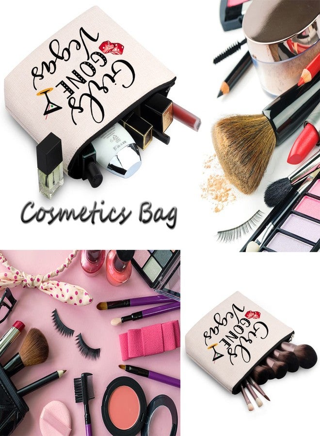 حقائب مكياج بسحاب من WCGXKO، مثالية لرحلة الفتيات إلى لاس فيغاس، وعطلة عيد ميلاد، وحقائب أدوات تجميل للسفر (Girls GONE Vegas) - Image 3