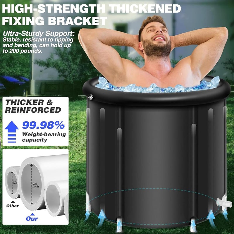MANYUK 90 * 75cm Ice Bath Tub for Athletes, Ice Cold Plunge Tub for Recovery, Enhanced with Support Legs for Lightweight Durability and Stability, Multiple Portable for Indoor and Outdoor use black - Image 4