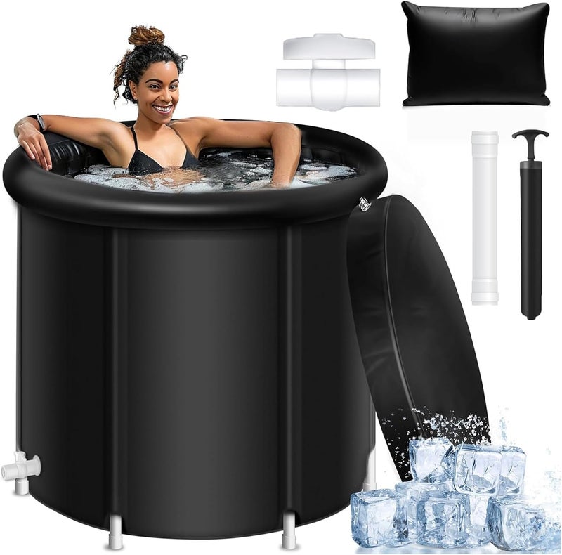 MANYUK 90 * 75cm Ice Bath Tub for Athletes, Ice Cold Plunge Tub for Recovery, Enhanced with Support Legs for Lightweight Durability and Stability, Multiple Portable for Indoor and Outdoor use black - Image 1