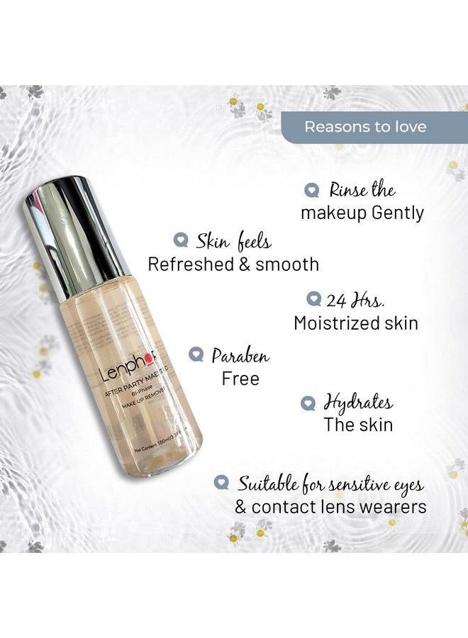 Lenphor مزيل مكياج ثنائي الطور ماسترو بعد الحفلة مدعوم بالبرتقال يزيل المكياج المقاوم للماء ينظف المكياج ويزيل الأوساخ من البشرة 100 مل - Image 3