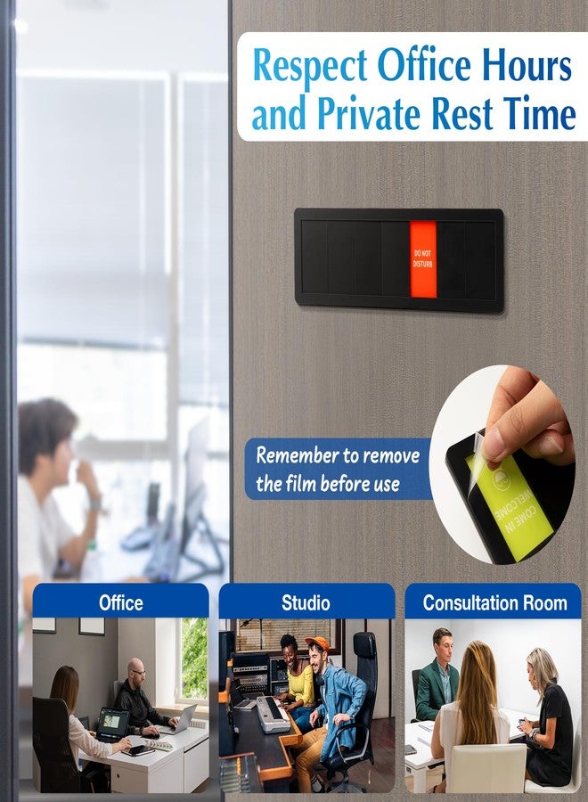 EliteSign Office Door Signs,7 Options-Do Not Disturb, Out of Office, In a Meeting, Working Remotely,Please Knock, Back Soon, Come in Welcome Privacy Door Signs Available and Away for Conference Room & Meeting - Image 4