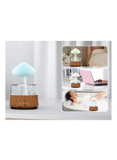 XVersion Rain Cloud Humidifier with RGB Night Light Aromatherapy Diffuser 7 Color Lights - Bamboo  - Image 3