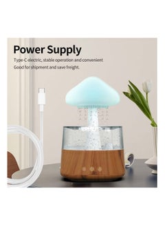 XVersion Rain Cloud Humidifier with RGB Night Light Aromatherapy Diffuser 7 Color Lights - Bamboo  - Image 5