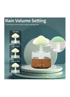 XVersion Rain Cloud Humidifier with RGB Night Light Aromatherapy Diffuser 7 Color Lights - Bamboo  - Image 4