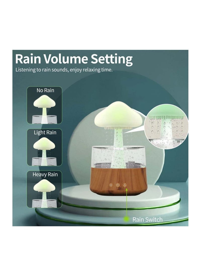 XVersion - Rain Cloud Humidifier with RGB Night Light Aromatherapy Diffuser 7 Color Lights - Bamboo - Image 1