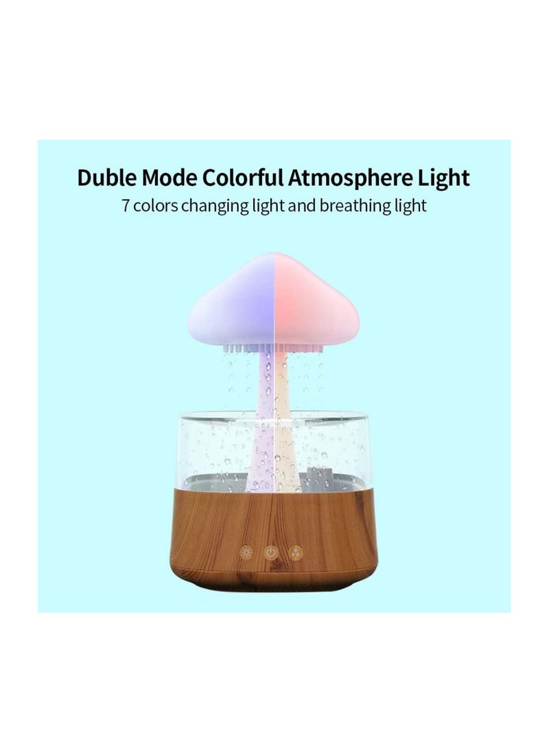 XVersion - Rain Cloud Humidifier with RGB Night Light Aromatherapy Diffuser 7 Color Lights - Bamboo - Image 1