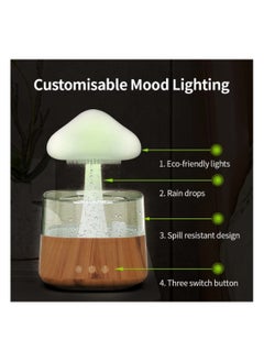 XVersion Rain Cloud Humidifier with RGB Night Light Aromatherapy Diffuser 7 Color Lights - Bamboo  - Image 2
