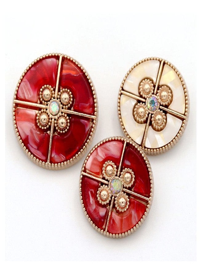 vingol 5 Pcs Decorative Buttons for Clothing Fashion Pearl Buttons Sewing Accessories(Red,25mm) - Image 2