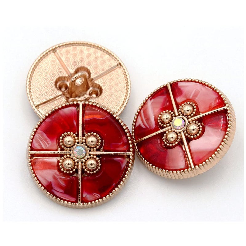 vingol 5 Pcs Decorative Buttons for Clothing Fashion Pearl Buttons Sewing Accessories(Red,25mm) - Image 1