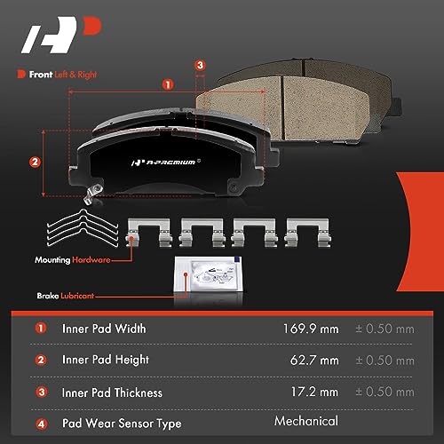 A-Premium Front Ceramic Disc Brake Pads Set Compatible with Nissan TITAN 2008-2010, Armada 2006-2011 & Infiniti QX56 2007-2010, 4 Pcs - Image 5