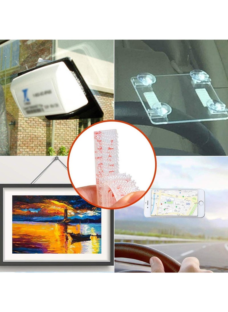 SYOSI - 10pcs Dual Lock Tape Dual Lock Heavy Duty Mounting Tape Interlocking Tape Reclosable Fastener Self Sticky Dual Lock Strip for Indoor and Outdoor Mounting Tape Clear Transparent1in x 2in - Image 1