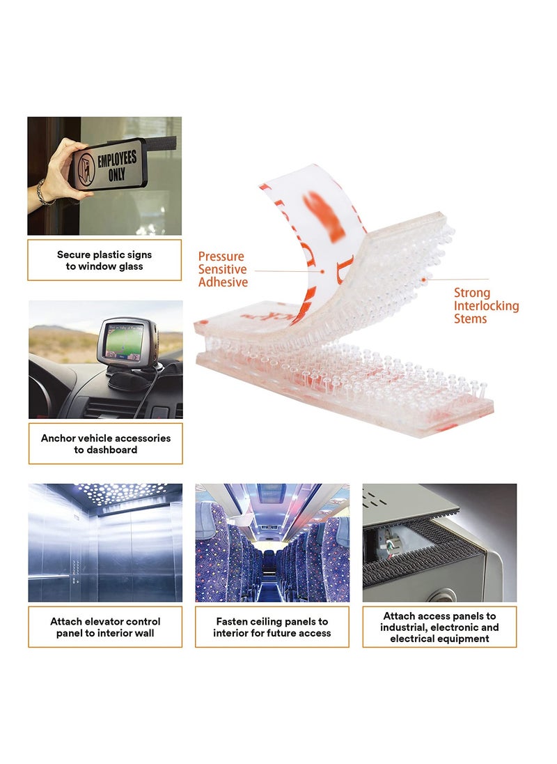 SYOSI - 10pcs Dual Lock Tape Dual Lock Heavy Duty Mounting Tape Interlocking Tape Reclosable Fastener Self Sticky Dual Lock Strip for Indoor and Outdoor Mounting Tape Clear Transparent1in x 2in - Image 1
