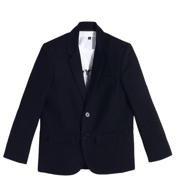 CHARCHIT Boys Regular Fit Navy Blazer and T-Shirt Set - Image 1