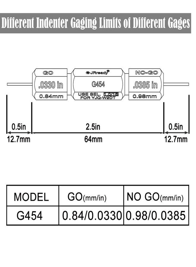JRready يعمل مقياس JRready G454 GO-NOGO مع أداة الضغط من سلسلة HDT-48-00/JRD-HDT-48 Deutsch لاختبار قطر عمل المثقب - Image 3