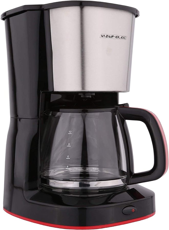 ألسيف إليك ماكينة قهوة مفلترة كهربائية 1.25 L 1000 W E03401 أسود/ فضي - Image 1