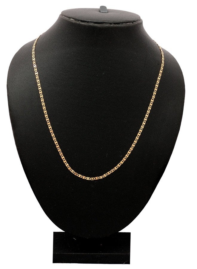 ZIVOM® Stainless Steel Italian Slim Mariner 22K Gold Plated Unisex Chain 19.9" - Image 3