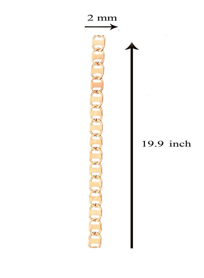 ZIVOM® Stainless Steel Italian Slim Mariner 22K Gold Plated Unisex Chain 19.9" - Image 2