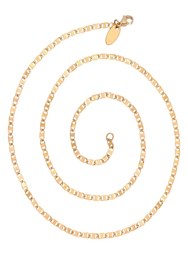 ZIVOM® Stainless Steel Italian Slim Mariner 22K Gold Plated Unisex Chain 19.9" - Image 1