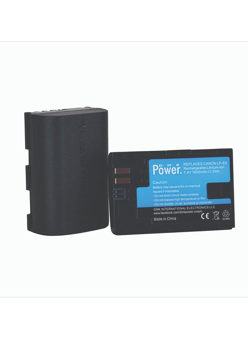 DMK Power LP-E6 LP-E6N 1800 mAh Battery Compatible with Canon EOS R 60D 70D 80D 5D II 5D III 5D IV 5Ds 6D 6D Mark II 7D 7D Mark II C700 XC10 XC15 Cameras - Image 5