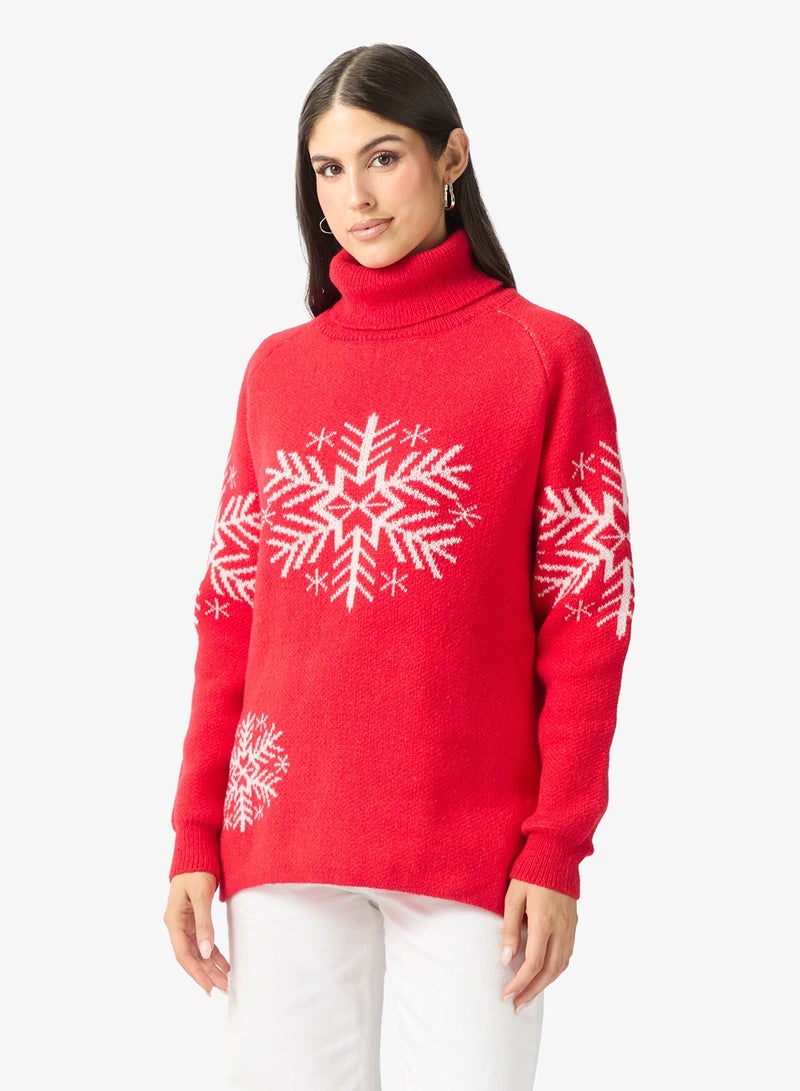 ELLA Turtle Neck Printed Jumper - Image 1