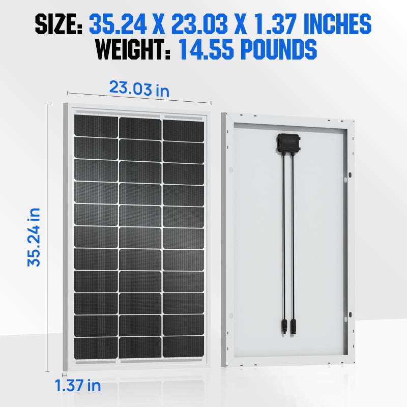 ECO-WORTHY 100 Watt Solar Panel 18 Volt Monocrystalline Solar Panel High Efficiency Module RV Marine Boat Caravan Off Grid - Image 4