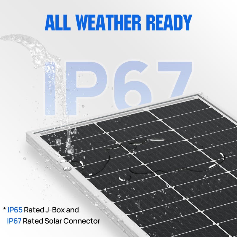 ECO-WORTHY 100 Watt Solar Panel 18 Volt Monocrystalline Solar Panel High Efficiency Module RV Marine Boat Caravan Off Grid - Image 5