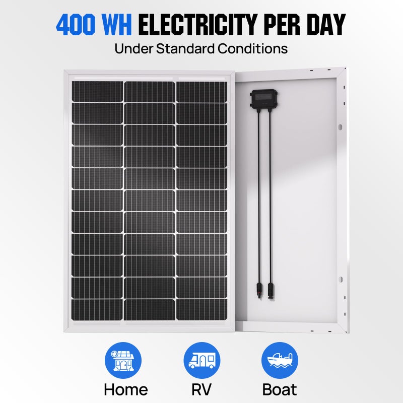 ECO-WORTHY 100 Watt Solar Panel 18 Volt Monocrystalline Solar Panel High Efficiency Module RV Marine Boat Caravan Off Grid - Image 2