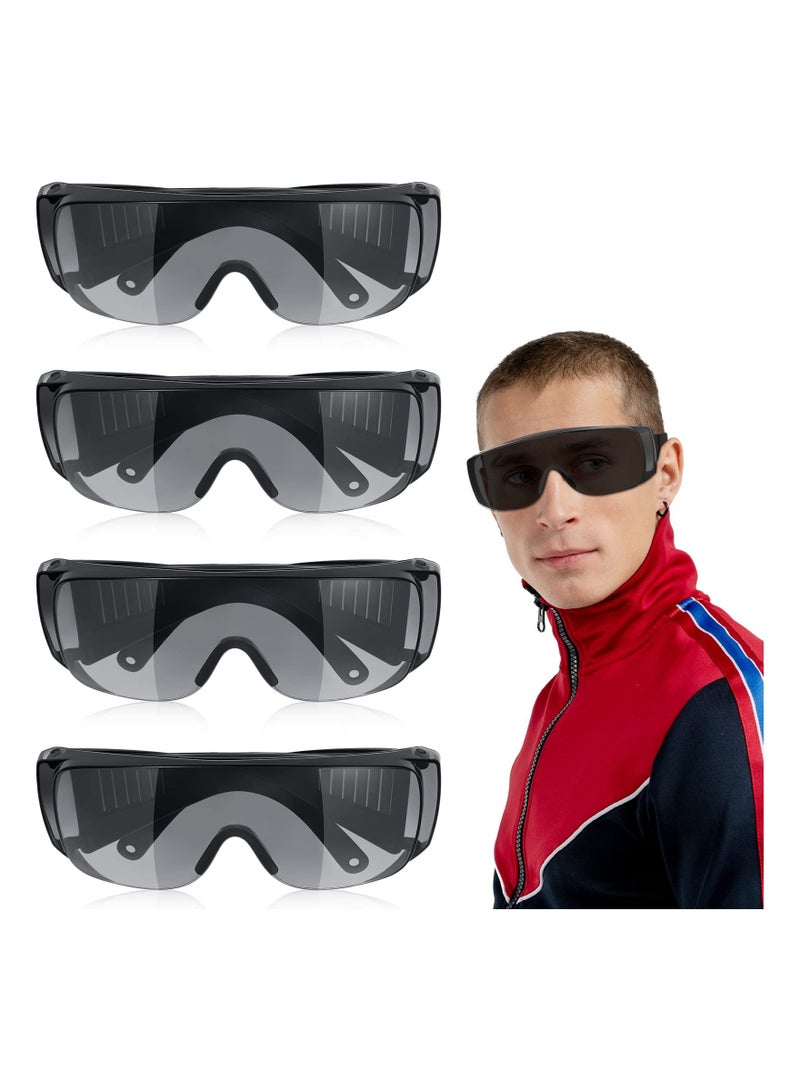 Cobest 4 Pairs UV Resistant Safety Glasses Protective Eyewear, Tanning Goggles Glasses, Red Light Therapy Glasses,black Glasses Lab Protective Glasses Comprehensive Protection for Your Eyes - Image 1