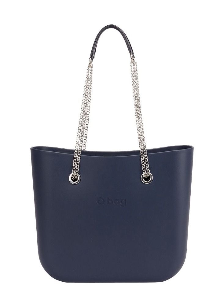 O bag - O bag classic with Long Double Chain Handles in Navy Blue - Image 1